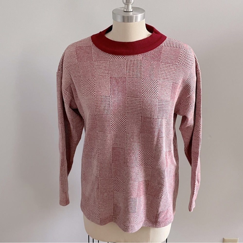 Bobbie Brooks Sport Vintage Pullover Sweater- Red and White- Size Small